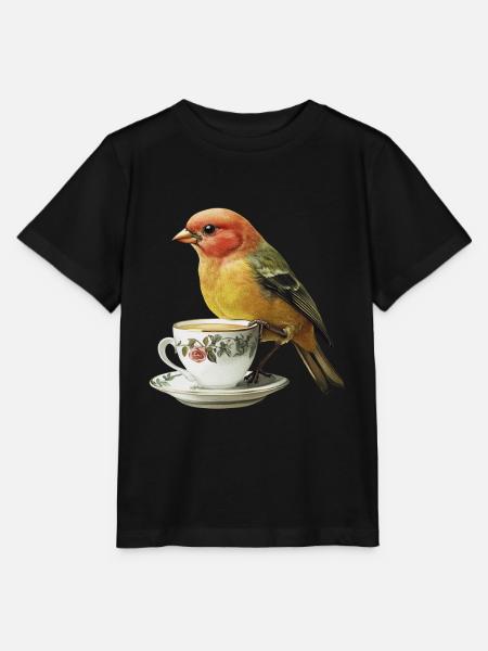 Finch Bird Kaffee - Stanley/Stella Kinder T-Shirt MINI CREATOR - Schwarz