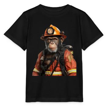 Schimpanse - Stanley/Stella Kinder T-Shirt MINI CREATOR  - Schwarz - Vorne - Mikhail (115cm)