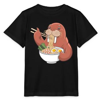 Walross - Stanley/Stella Kinder T-Shirt MINI CREATOR  - Schwarz - Vorne - Mikhail (115cm)