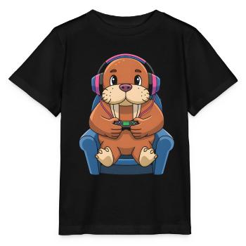 Walross - Stanley/Stella Kinder T-Shirt MINI CREATOR  - Schwarz - Vorne - Mikhail (115cm)