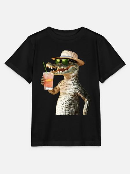 Krokodil - Stanley/Stella Kinder T-Shirt MINI CREATOR - Schwarz
