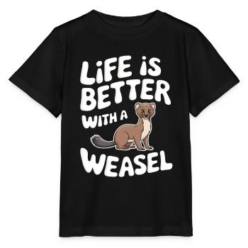 Wiesel - Stanley/Stella Kinder T-Shirt MINI CREATOR  - Schwarz - Vorne - Mikhail (115cm)