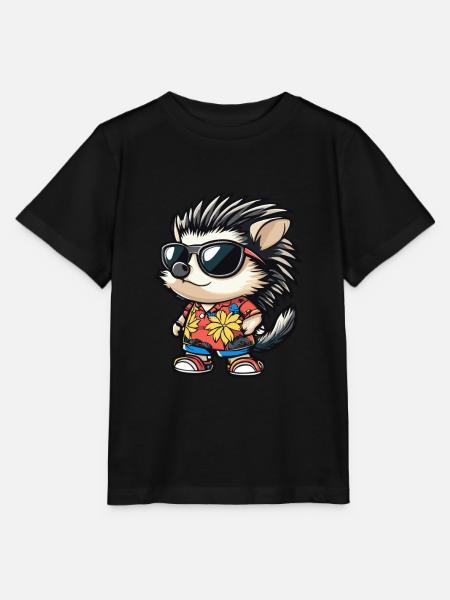 Hedgehog Comic Funny Summer - Stanley/Stella MINI CREATOR Kids’ T-Shirt - black