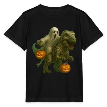 T-Rex - Stanley/Stella Kinder T-Shirt MINI CREATOR  - Schwarz - Vorne - Mikhail (115cm)