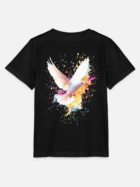 Weiße Taube - Stanley/Stella Kinder T-Shirt MINI CREATOR - Schwarz