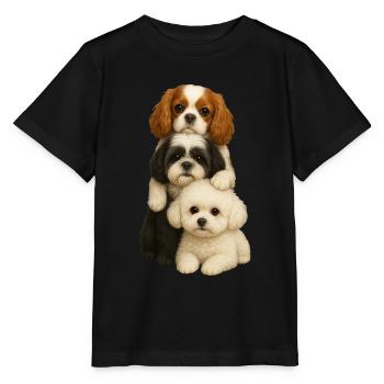 Dog Dogs Cute Dogs - Stanley/Stella MINI CREATOR Kids’ T-Shirt - black - Front - Mikhail (115cm)