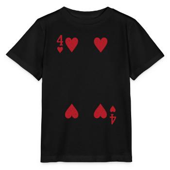Cards Heart Four Skat Poker Doppelkopf - Stanley/Stella MINI CREATOR Kids’ T-Shirt - black - Front - Mikhail (115cm)