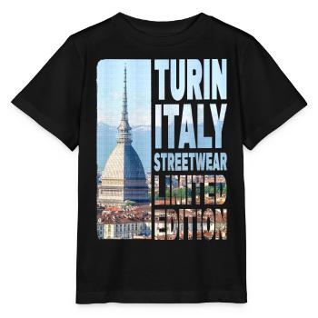 Turin Turin Turin Italie Ville Skyline Accueil Amour - T-shirt bio MINI CREATOR Stanley/Stella Enfant - noir - Devant - Mikhail (115cm)