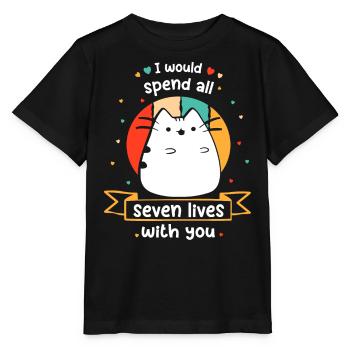Cat Funny Cats Saying Kitten Comic Hangover - Stanley/Stella MINI CREATOR Kids’ T-Shirt - black - Front - Mikhail (115cm)
