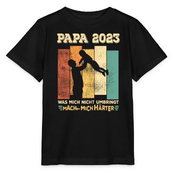 PAPA 2023 - Geburt Vater werden Dad Vaterschaft - Stanley/Stella Kinder T-Shirt MINI CREATOR  - Schwarz - Vorne - Mikhail (115cm)