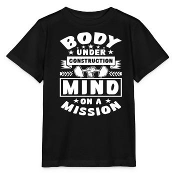 Bodybuilder Gym Training Fitness Weight Training Dumbbell - T-shirt bio MINI CREATOR Stanley/Stella Enfant - noir - Devant - Mikhail (115cm)