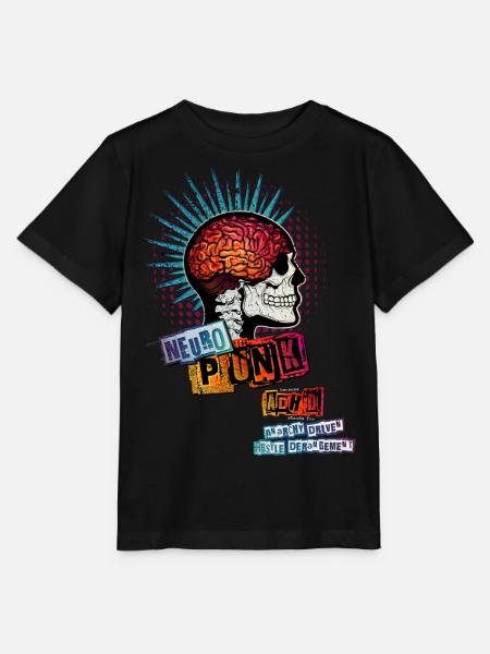 ADHS = NEUROPUNK (Kombiprint) - T-shirt MINI CREATOR barn från Stanley/Stella - svart