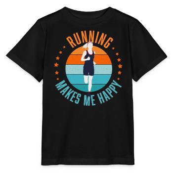 Running Makes Me happy - Stanley/Stella Kinder T-Shirt MINI CREATOR  - Schwarz - Vorne - Mikhail (115cm)