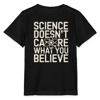 Science et recherche vs. foi - Proverbes - T-shirt bio MINI CREATOR Stanley/Stella Enfant - noir - Devant - Mikhail (115cm)