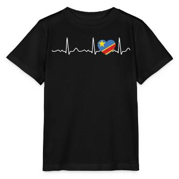 Kongo - Herzschlag, Puls, Herzlinie, EKG - Stanley/Stella Kinder T-Shirt MINI CREATOR  - Schwarz - Vorne - Mikhail (115cm)