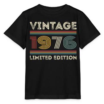 1976 Anniversaire 1976 Retro 1976 Cadeau 1976 - T-shirt bio MINI CREATOR Stanley/Stella Enfant - noir - Devant - Mikhail (115cm)