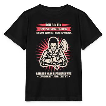 Straßenbauer - Stanley/Stella Kinder T-Shirt MINI CREATOR  - Schwarz - Vorne - Mikhail (115cm)