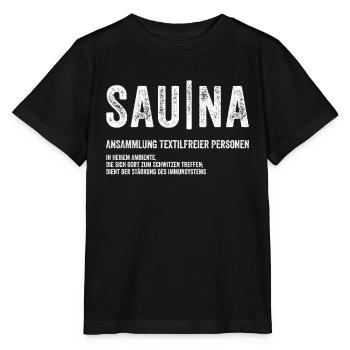 Sauna Entspannung - Stanley/Stella Kinder T-Shirt MINI CREATOR  - Schwarz - Vorne - Mikhail (115cm)
