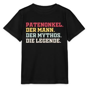 Patenonkel Taufpate Taufe Geschenk - Stanley/Stella Kinder T-Shirt MINI CREATOR  - Schwarz - Vorne - Mikhail (115cm)