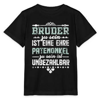 Patenonkel Bruder Taufe Geschenk - Stanley/Stella Kinder T-Shirt MINI CREATOR  - Schwarz - Vorne - Mikhail (115cm)