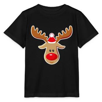 Cadeau de Noël Rudolf avec Rennes - T-shirt bio MINI CREATOR Stanley/Stella Enfant - noir - Devant - Mikhail (115cm)