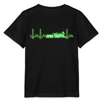 Model maker locomotive train railroad heartbeat - Stanley/Stella MINI CREATOR Kids’ T-Shirt - black - Front - Mikhail (115cm)