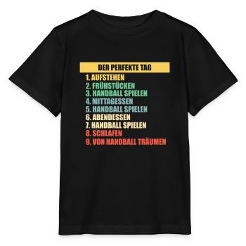 Handball EM Europameisterschaft Geschenk - Stanley/Stella Kinder T-Shirt MINI CREATOR  - Schwarz - Vorne - Mikhail (115cm)
