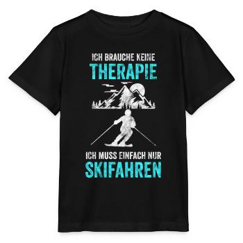 Skifahrer Skipisten Abfahrt Motiv - Stanley/Stella Kinder T-Shirt MINI CREATOR  - Schwarz - Vorne - Mikhail (115cm)