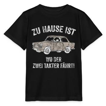 DDR Ossi Ostdeutschland  Trabbi Kult - Stanley/Stella Kinder T-Shirt MINI CREATOR  - Schwarz - Vorne - Mikhail (115cm)