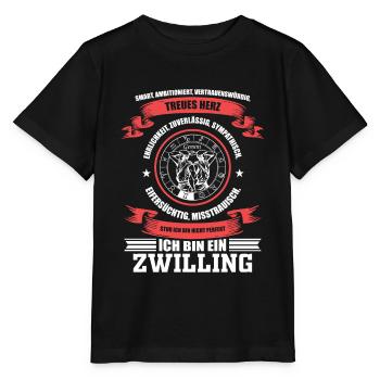 Sternzeichen Zwillinge Horoskop - Stanley/Stella Kinder T-Shirt MINI CREATOR  - Schwarz - Vorne - Mikhail (115cm)