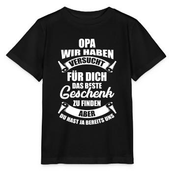 Opa Enkelkind Geschenk - Stanley/Stella Kinder T-Shirt MINI CREATOR  - Schwarz - Vorne - Mikhail (115cm)