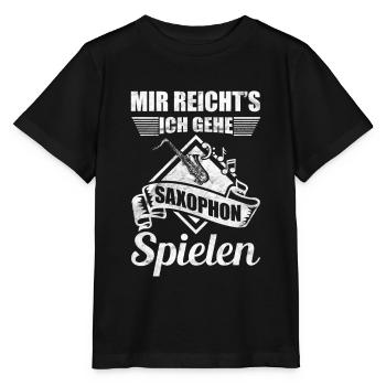 Saxophon Saxophonist - Stanley/Stella Kinder T-Shirt MINI CREATOR  - Schwarz - Vorne - Mikhail (115cm)