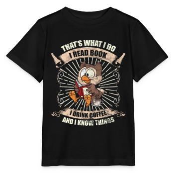 Read Book Book Book Book Books Sayings - Stanley/Stella MINI CREATOR Kids’ T-Shirt - black - Front - Mikhail (115cm)