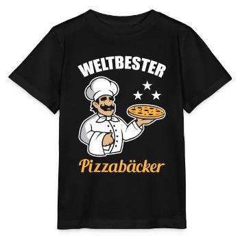 Weltbester Pizzabäcker - Stanley/Stella Kinder T-Shirt MINI CREATOR  - Schwarz - Vorne - Mikhail (115cm)
