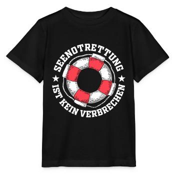 Seenotrettung ist kein Verbrechen Rettungsring - Stanley/Stella Kinder T-Shirt MINI CREATOR  - Schwarz - Vorne - Mikhail (115cm)