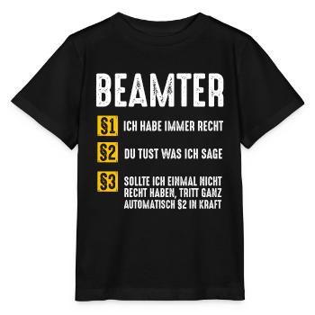 Beamter Beruf Geschenk - Stanley/Stella Kinder T-Shirt MINI CREATOR  - Schwarz - Vorne - Mikhail (115cm)