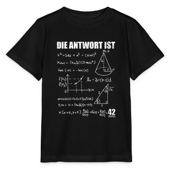 Die Antwort ist 42 - Stanley/Stella Kinder T-Shirt MINI CREATOR  - Schwarz - Vorne - Mikhail (115cm)