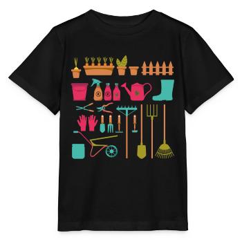 Gardener Plants & Flowers Garden Work - Stanley/Stella MINI CREATOR Kids’ T-Shirt - black - Front - Mikhail (115cm)