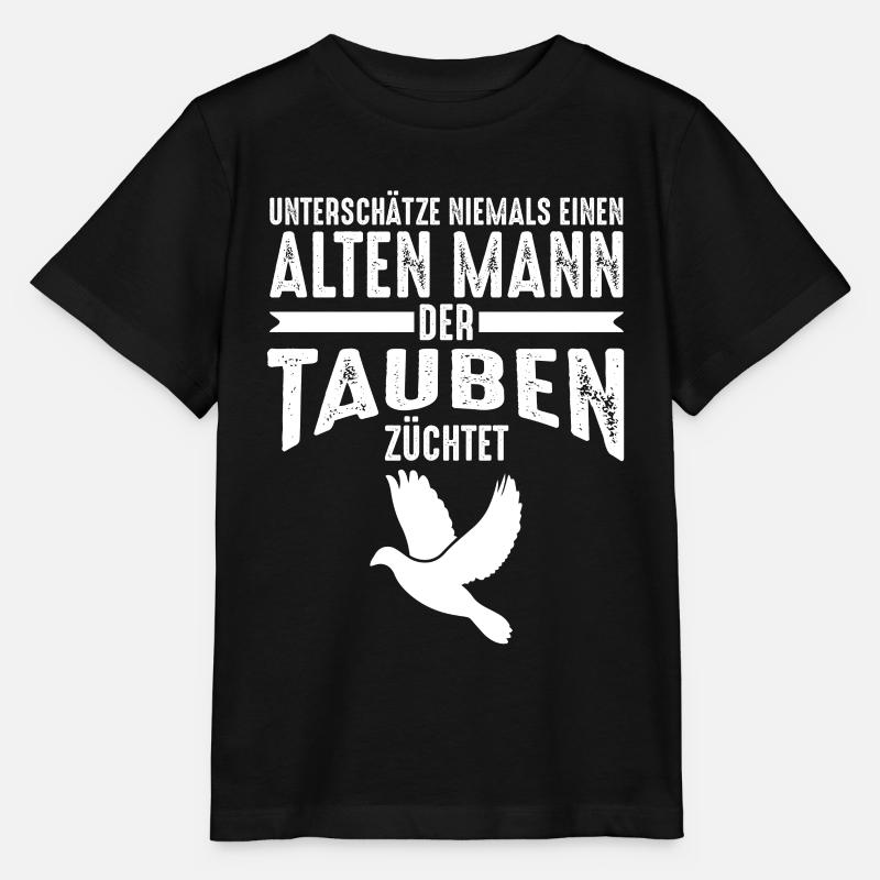 Alter Mann - Tauben | Taubenzüchter Retro - Stanley/Stella Kinder T-Shirt MINI CREATOR - Schwarz