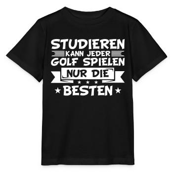 Golf golfeur | Drôle de golfeur cadeau - T-shirt bio MINI CREATOR Stanley/Stella Enfant - noir - Devant - Mikhail (115cm)