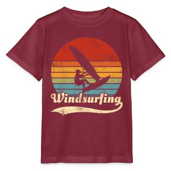 Windsurfing Windsurfer Retro Geschenkidee - Stanley/Stella Kinder T-Shirt MINI CREATOR  - Burgunderrot - Vorne - Kain (125cm)