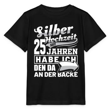 Silver Wedding Wedding Anniversary Marriage Wife Gift Idea - Stanley/Stella MINI CREATOR Kids’ T-Shirt - black - Front - Mikhail (115cm)