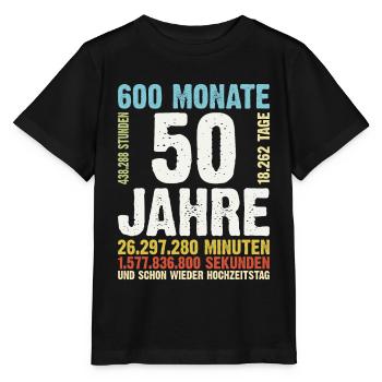 50 Jahre Goldene Hochzeit | Hochzeitstag Geschenk - Stanley/Stella Kinder T-Shirt MINI CREATOR  - Schwarz - Vorne - Mikhail (115cm)