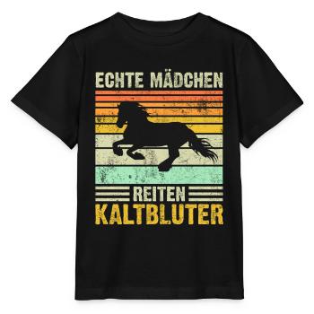 Kaltblüter Kaltblut Pferd Reiter Geschenk - Stanley/Stella Kinder T-Shirt MINI CREATOR  - Schwarz - Vorne - Mikhail (115cm)