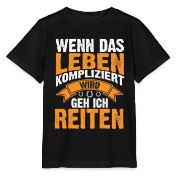 Pferd Kaltblut Reiten Reiter Sprüche Geschenkidee - Stanley/Stella Kinder T-Shirt MINI CREATOR  - Schwarz - Vorne - Mikhail (115cm)