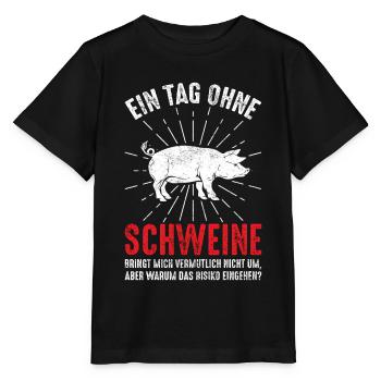Schwein - Stanley/Stella Kinder T-Shirt MINI CREATOR  - Schwarz - Vorne - Mikhail (115cm)