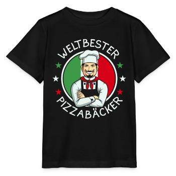 Weltbester Pizzabäcker - Stanley/Stella Kinder T-Shirt MINI CREATOR  - Schwarz - Vorne - Mikhail (115cm)