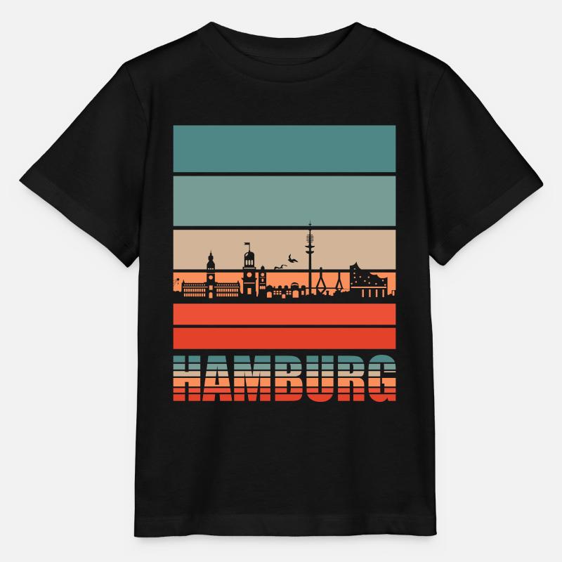 Hamburg HH Hansestadt Hamburger Geschenk - Stanley/Stella Kinder T-Shirt MINI CREATOR  - Schwarz