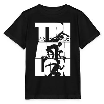 Triathlon Ausdauer Sport - Stanley/Stella Kinder T-Shirt MINI CREATOR  - Schwarz - Vorne - Mikhail (115cm)