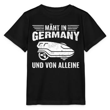 Mäht in Germany und von alleine - Stanley/Stella Kinder T-Shirt MINI CREATOR  - Schwarz - Vorne - Mikhail (115cm)